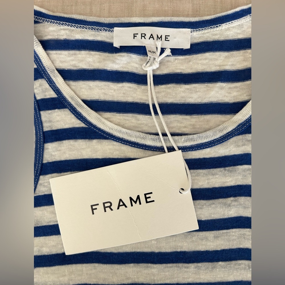 Frame Denim and White Striped Ringer Tank Top